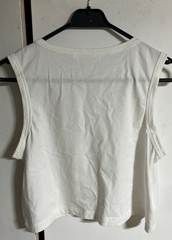 Düğmeli Bohem Beyaz Kadın Atlet - Görsel 4