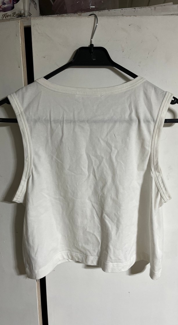 Düğmeli Bohem Beyaz Kadın Atlet - Görsel 4