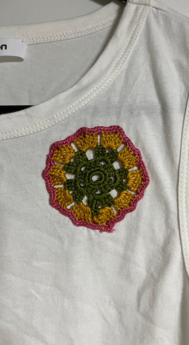 Düğmeli Bohem Beyaz Kadın Atlet - Görsel 2