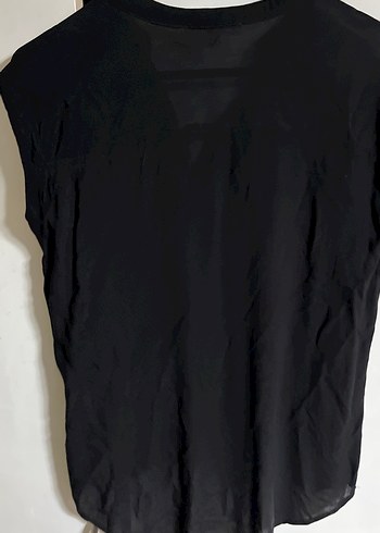 Kadın Siyah V Yaka Kolsuz Bluz - Görsel 3