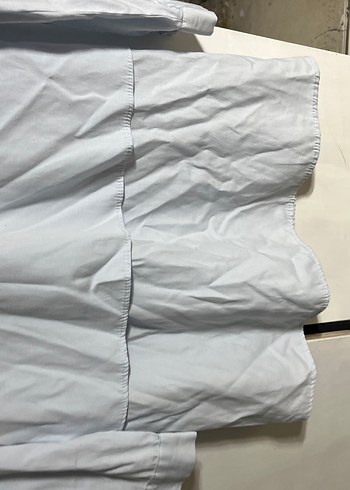 Düğmeli Beyaz Uzun Kollu Keten Kadın Gömlek - Görsel 2