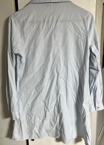 Düğmeli Beyaz Uzun Kollu Keten Kadın Gömlek - Görsel 4