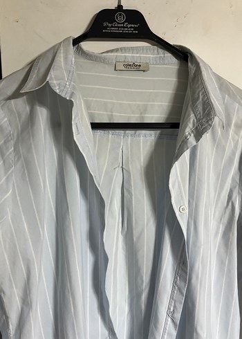 Düğmeli Beyaz Kadın Keten Gömlek - Görsel 2