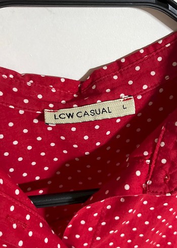 Kırmızı Puantiyeli Kolsuz Gömlek - Görsel 3