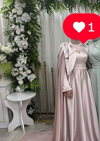 Uzun Bej Drapeli Kadın Abiye - Görsel 3