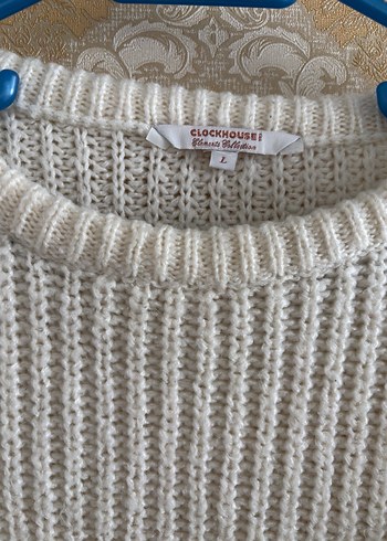 Beyaz Örgü Kadın Kazak - Görsel 3