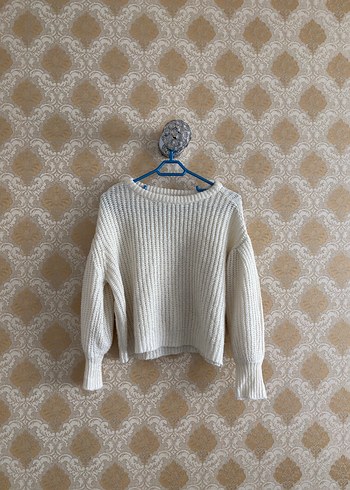 Beyaz Örgü Kadın Kazak - Görsel 4