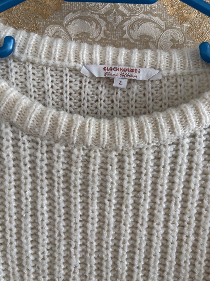 Beyaz Örgü Kadın Kazak - Görsel 3