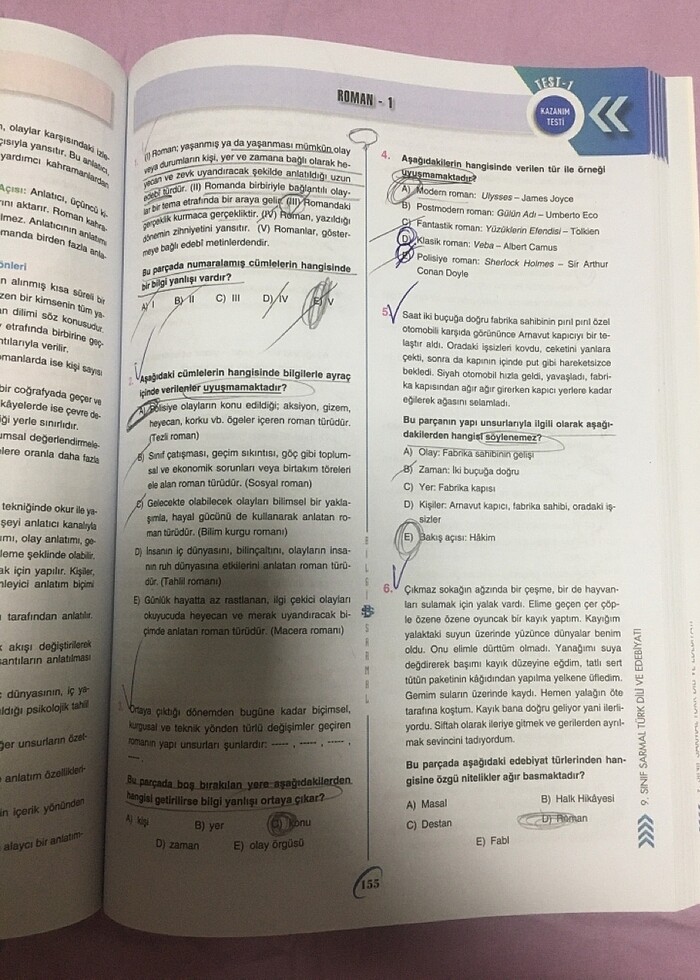 bilgi sarmal 9.sınıf edebiyat test kitabı - Görsel 5