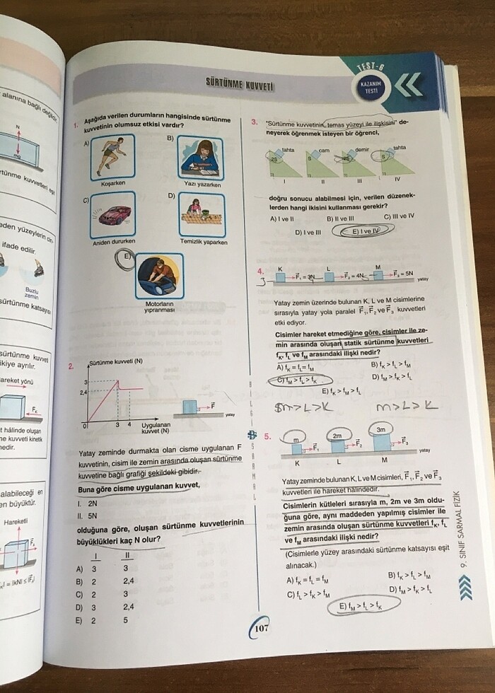 bilgi sarmal 9.sınıf fizik test kitabı - Görsel 3