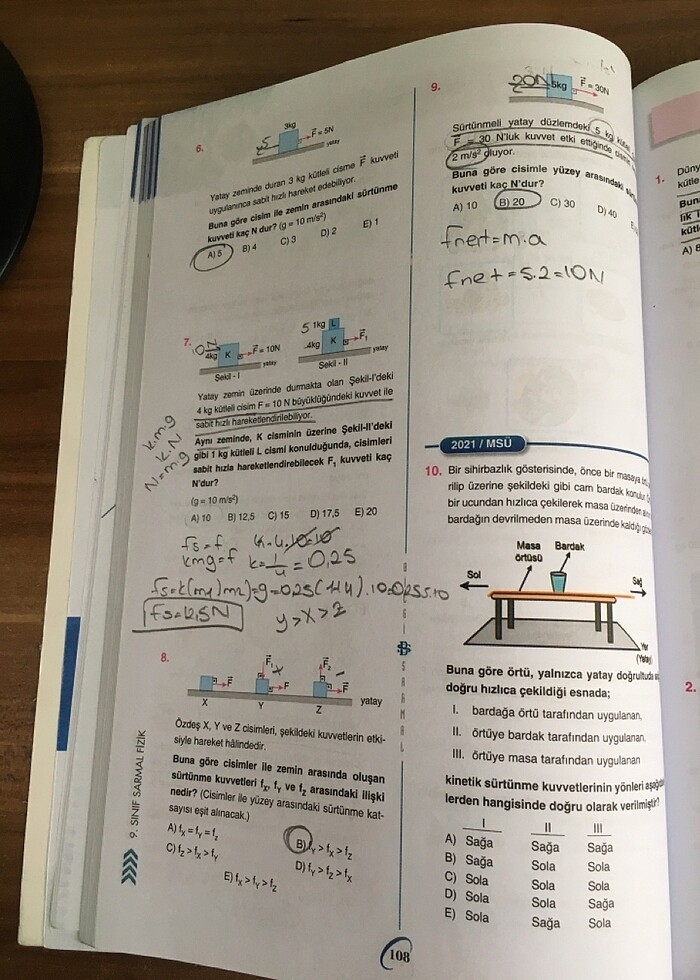 bilgi sarmal 9.sınıf fizik test kitabı - Görsel 4