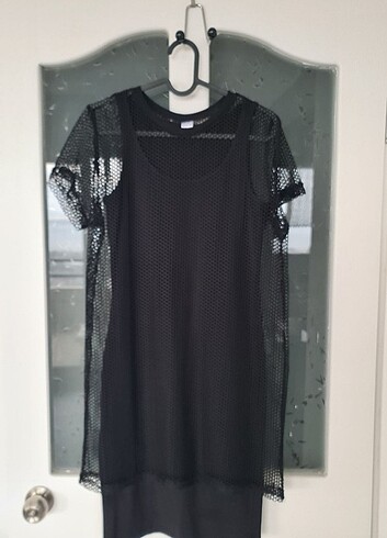 H&M File elbise (penye astarlı)
