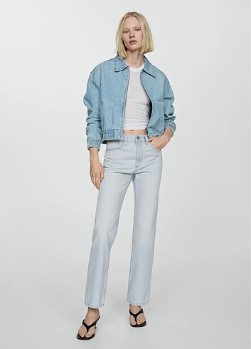 36 Beden Mango Orta Bel Straight Jean