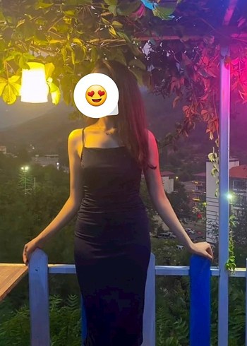 V Yakalı Siyah Midi Transparan Elbise
