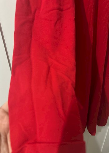 Kırmızı Parlak Midi Kadın Elbisesi - Görsel 2