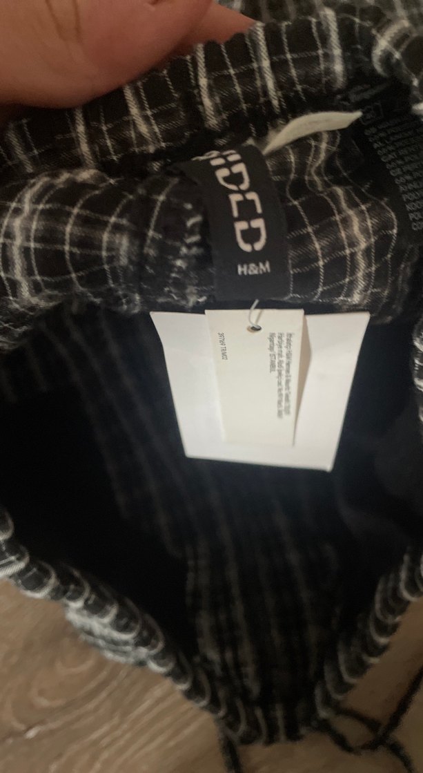 Düğmeli Gri Ekose Kadın Pantolon - Görsel 4