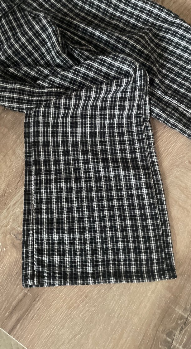 Düğmeli Gri Ekose Kadın Pantolon - Görsel 3