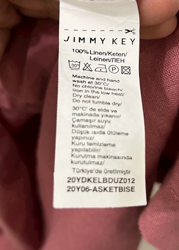 m Beden pembe Renk Jimmy Key %100 Keten Elbise