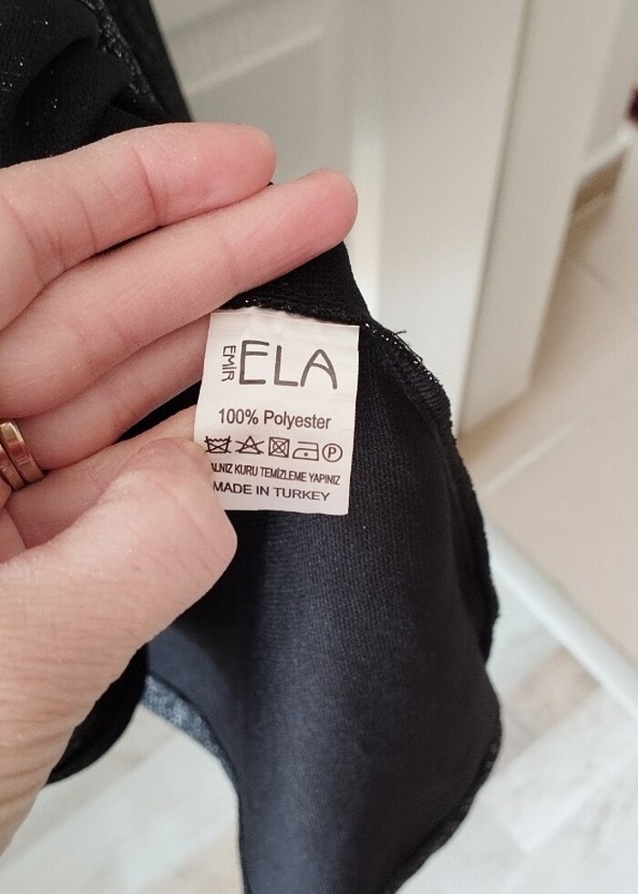 Siyah parlak elbise - Görsel 2