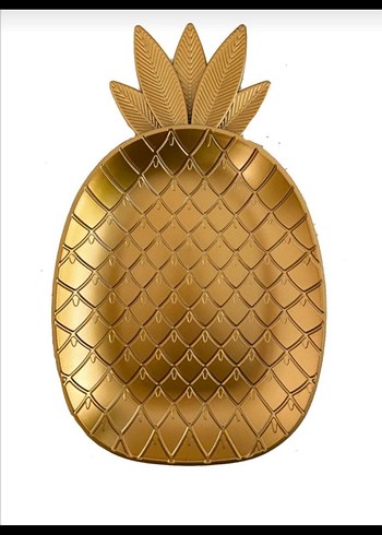 Altın Renkli Parlak Ananas Tepsi - Görsel 2