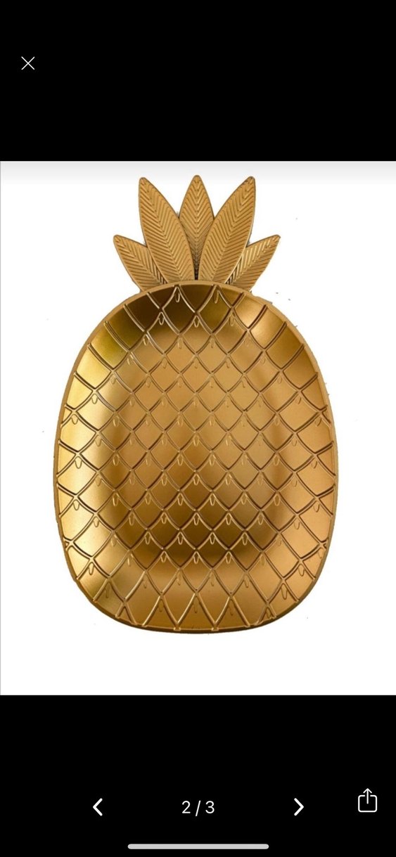 Altın Renkli Parlak Ananas Tepsi - Görsel 2