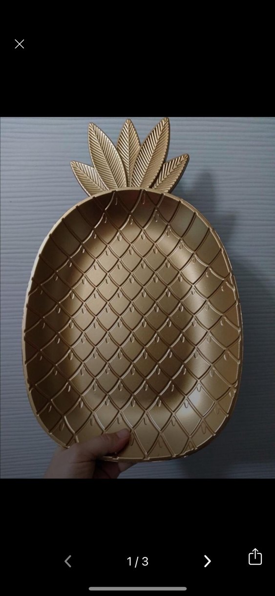 Altın Renkli Parlak Ananas Tepsi - Görsel 3