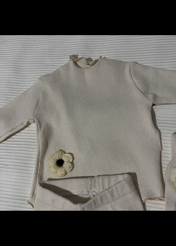 Beyaz Örgü Bebek Kız Takımı - Görsel 2