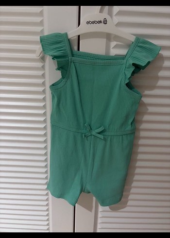 Kız Çocuk Yeşil Piliseli Askılı Tulum - Görsel 3