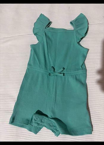 Kız Çocuk Yeşil Piliseli Askılı Tulum - Görsel 5