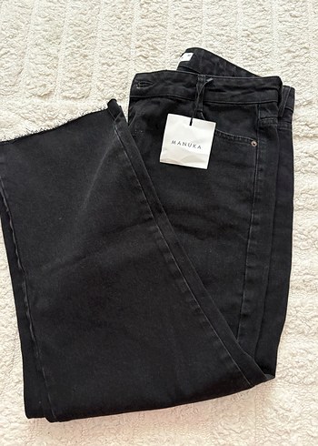 Manuka 1965 Siyah Düz Kesim Denim Pantolon - Görsel 2