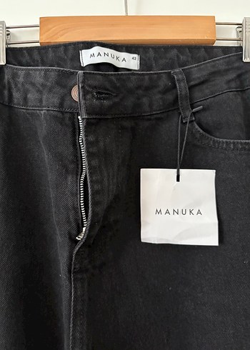 Manuka 1965 Siyah Düz Kesim Denim Pantolon - Görsel 8