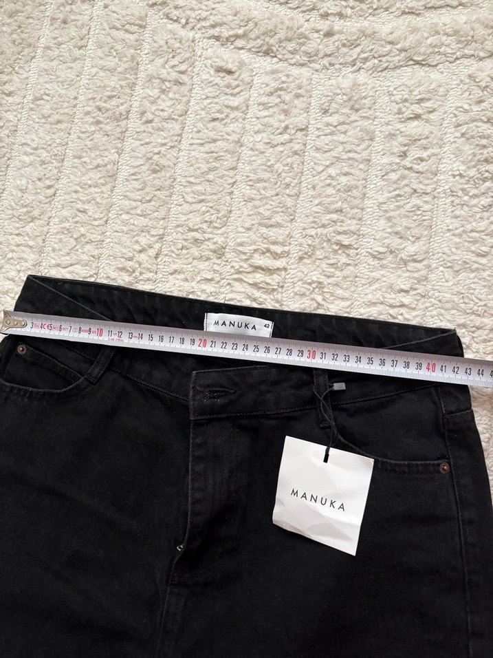 Manuka 1965 Siyah Düz Kesim Denim Pantolon - Görsel 5