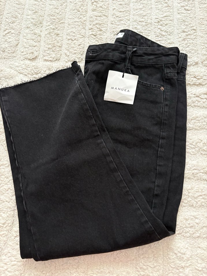 Manuka 1965 Siyah Düz Kesim Denim Pantolon - Görsel 2