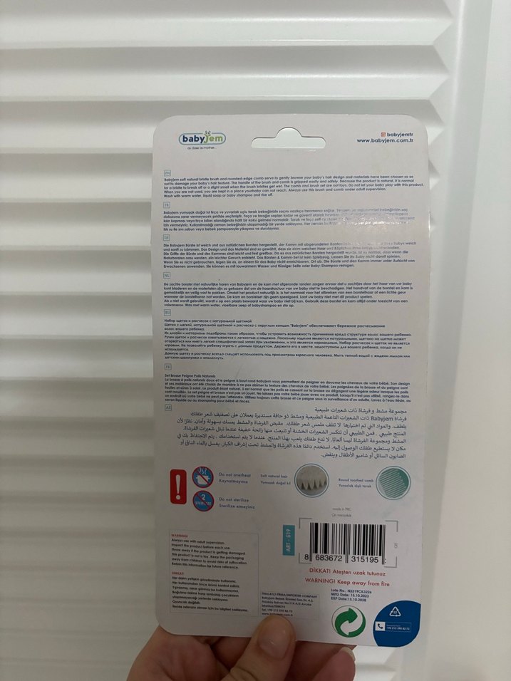Babyjem Doğal Kıllı Fırça ve Tarak Seti - Görsel 3