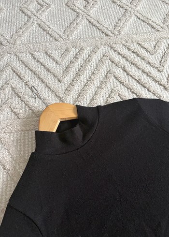 Uzun Siyah balıkçı yaka Kadın Elbise - Görsel 7