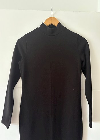 Uzun Siyah balıkçı yaka Kadın Elbise - Görsel 6