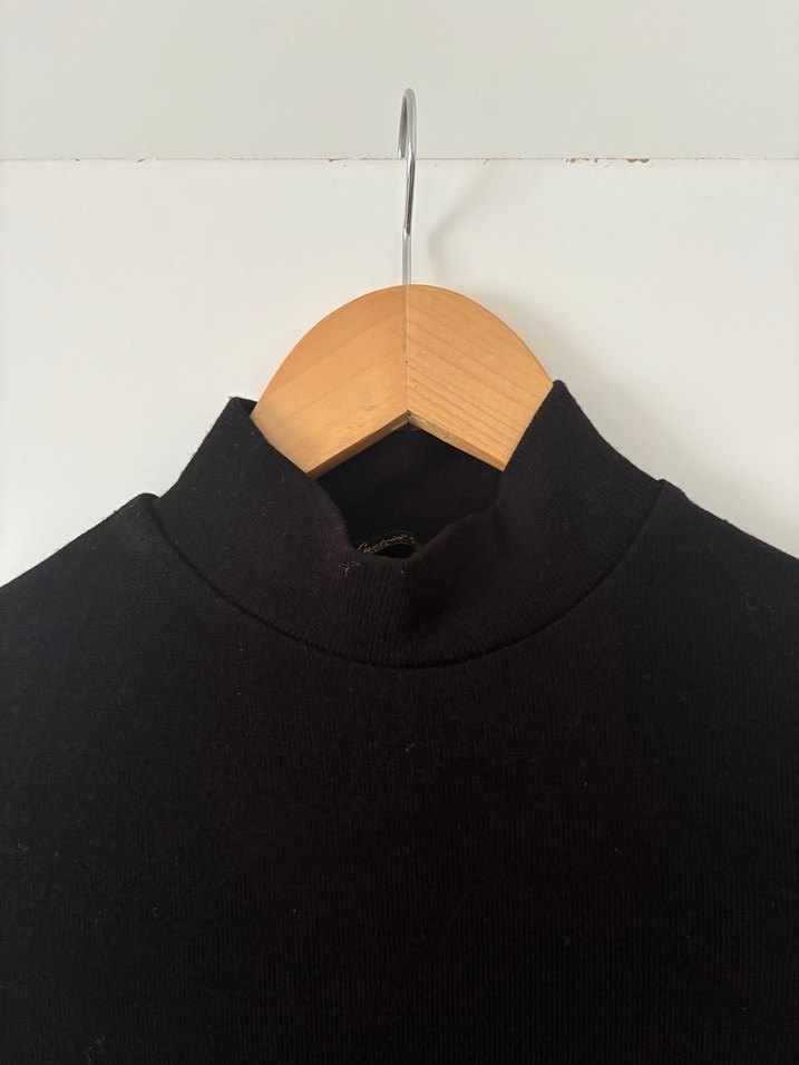 Uzun Siyah balıkçı yaka Kadın Elbise - Görsel 4