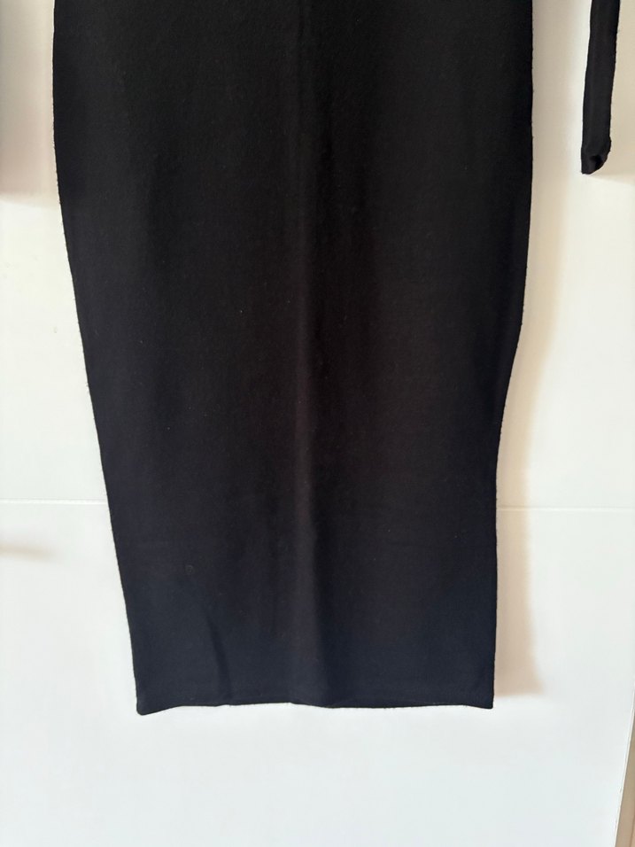 Uzun Siyah balıkçı yaka Kadın Elbise - Görsel 5