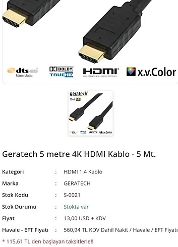 Hdmi Kablo 