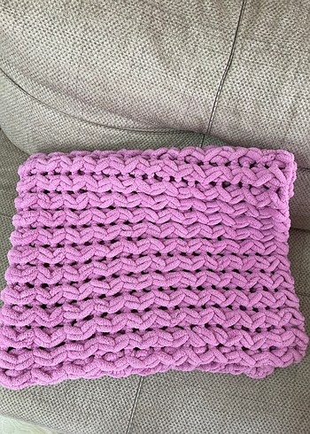 Pembe Örgü Bebek Battaniyesi - Görsel 4