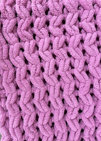 Pembe Örgü Bebek Battaniyesi - Görsel 3