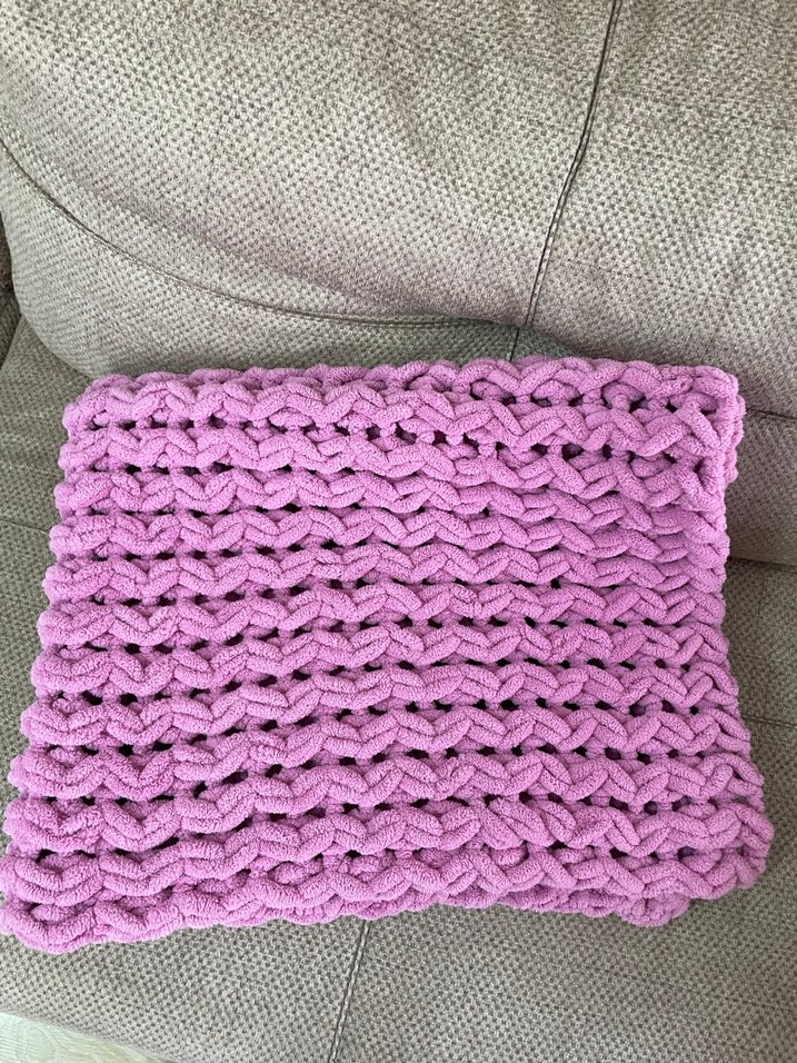 Pembe Örgü Bebek Battaniyesi - Görsel 4