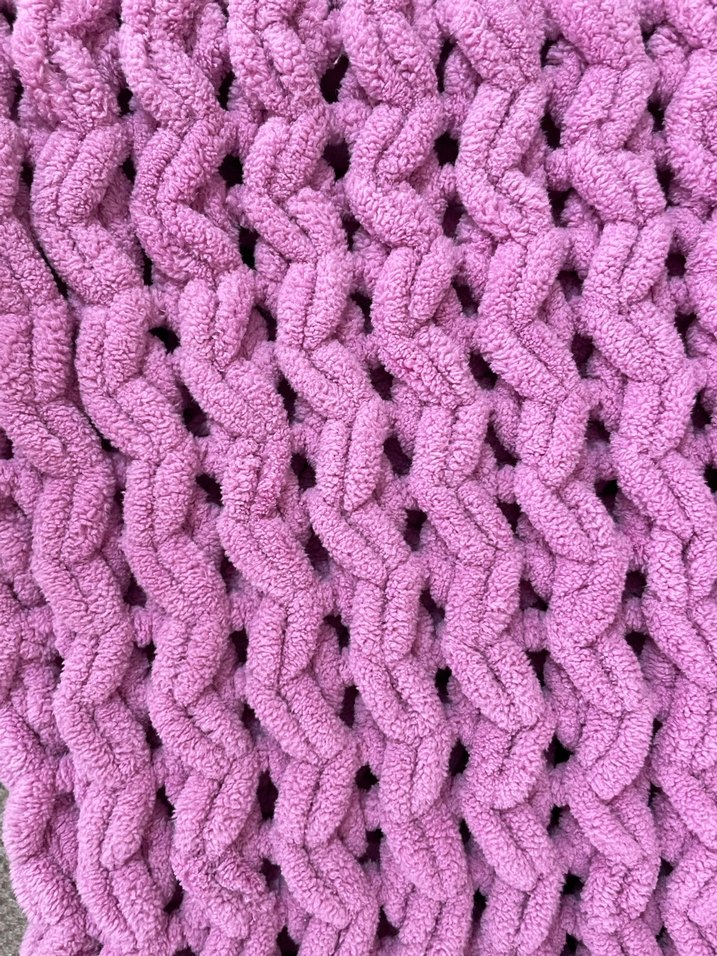 Pembe Örgü Bebek Battaniyesi - Görsel 3