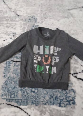 Erkek Çocuk Gri Baskılı Triko Sweatshirt