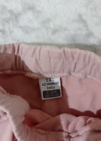 6-9 Ay Beden Pembe Kız Çocuk Fırfırlı Rahat Pantolon