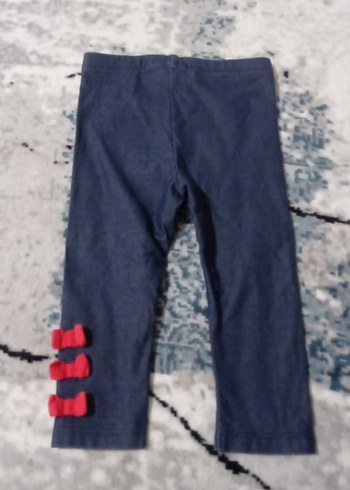 Kız Çocuk Mavi Denim Kemerli Tayt
