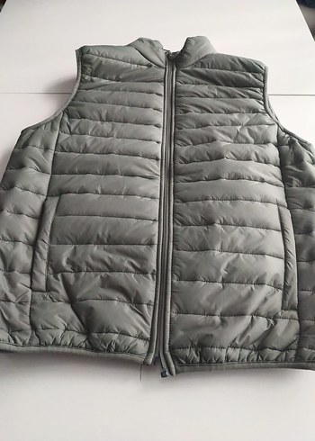 Kadın Gri Kısa Şişme Yelek Fermuarlı - Görsel 4