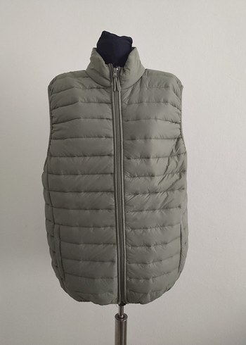 Kadın Gri Kısa Şişme Yelek Fermuarlı - Görsel 3