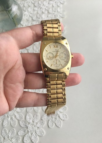 Altın Renk Parlak Kemerli Kadın Saati - Görsel 6