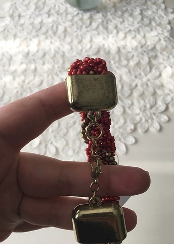 Kırmızı Boncuklu Bohem Bileklik - Görsel 3